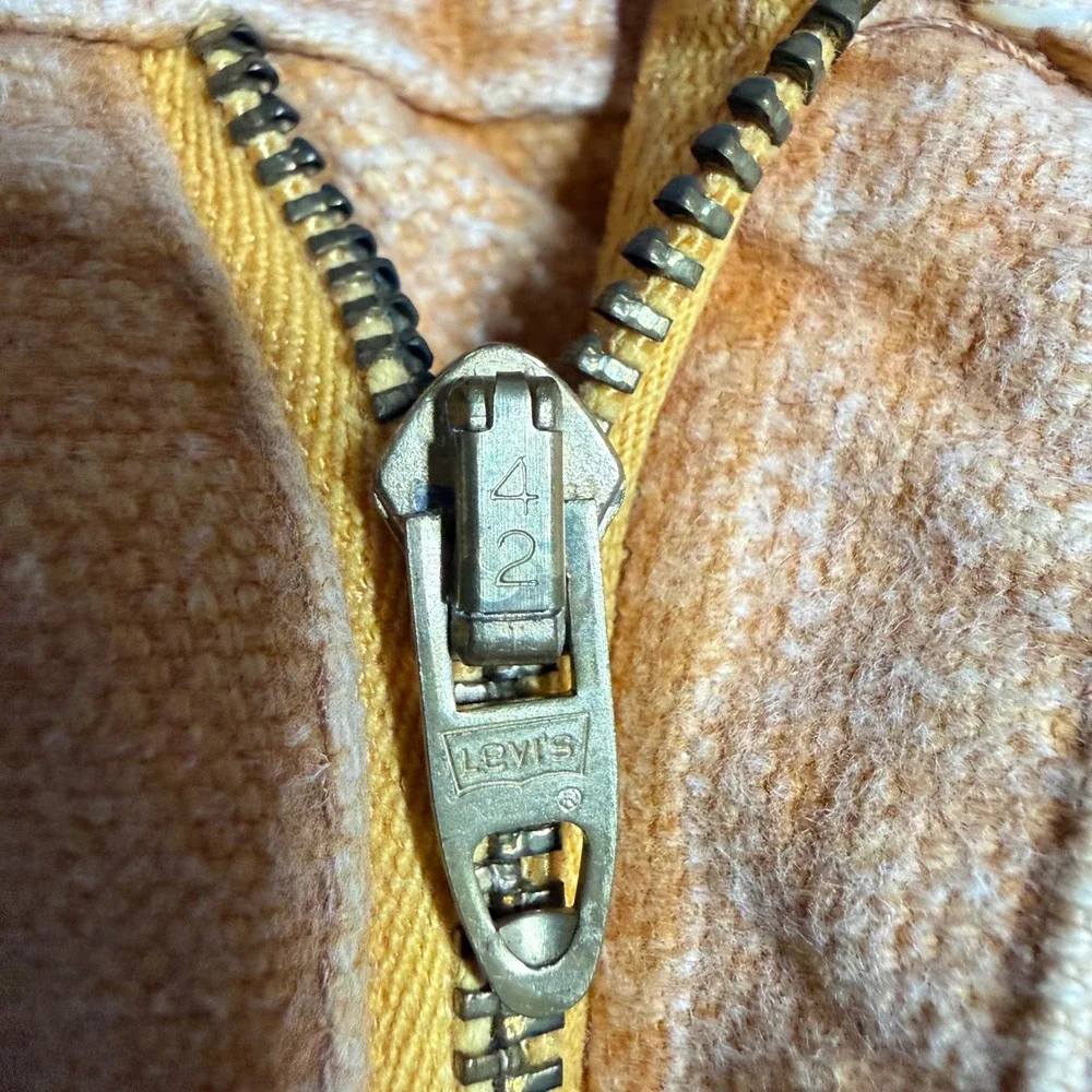 Vintage‎ 1980s Levi's 630-7775 White Tab Jeans Tan Orange Actual 28x34 Talon 42